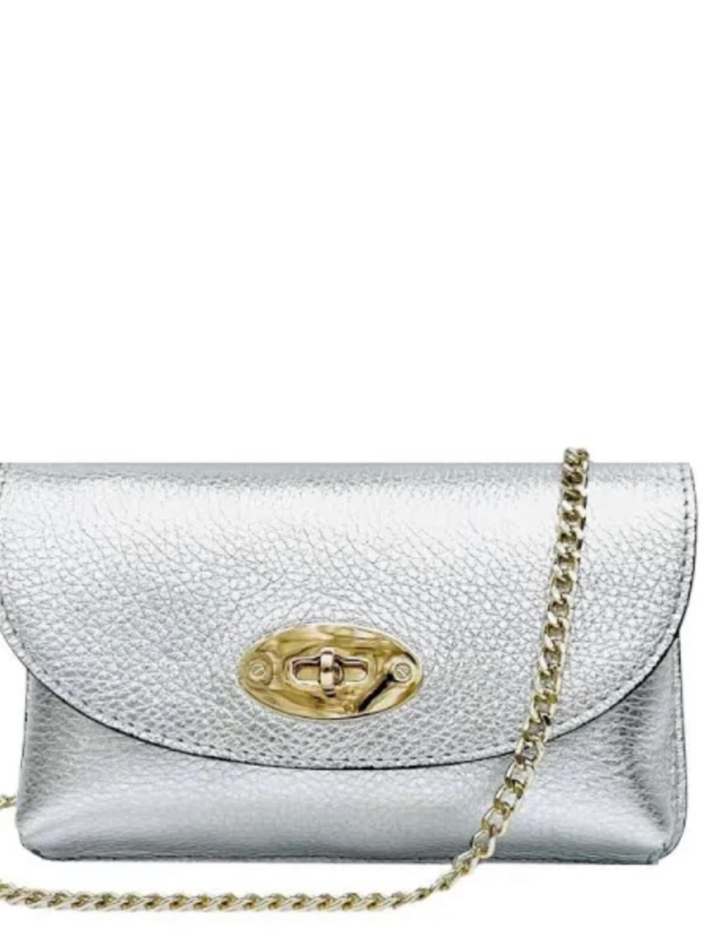 Apatchy London The Mila Silver Leather Crossbody Handbag, Genuine Leather, NWT